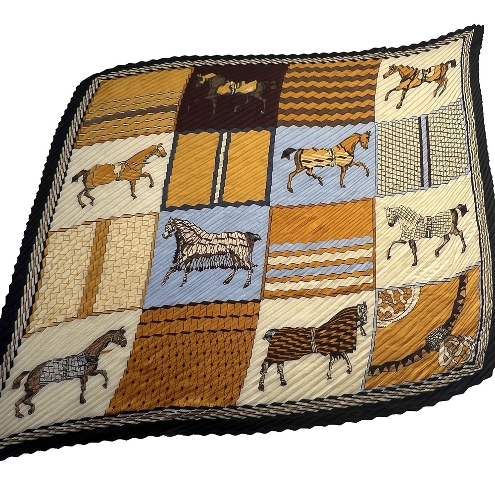Vtg Equestrian Horse Scarf‎ Regal Classy Silky Slinky Old Money Classy Women Men